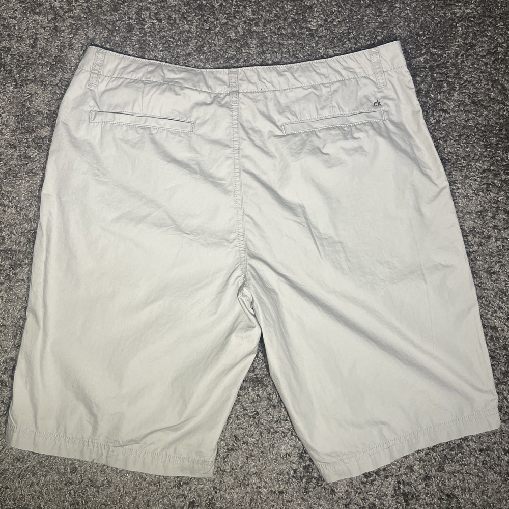 Calvin Klein Mens Gray Shorts Sz 36 Casual Summer Lightweight Flat Front Pockets - Picture 8 of 10